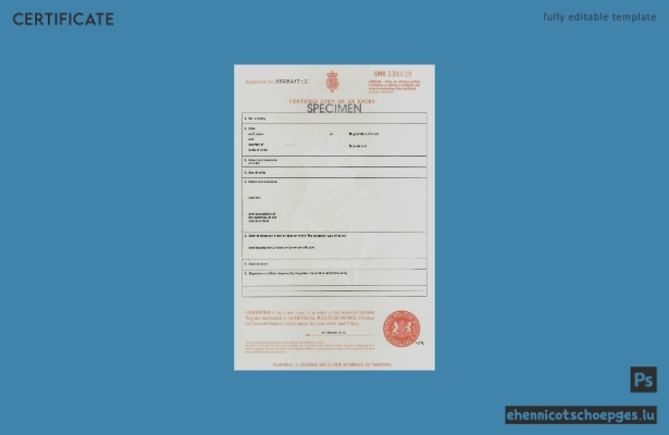 Beispiel einer Adoptionsurkunde des englischen Generalregisteramts